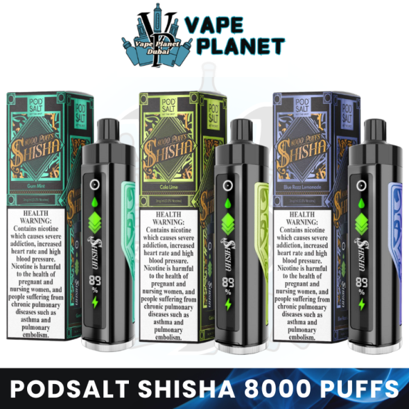 POD SALT Shisha 8000 Puffs 3mg Disposable Vape in Dubai