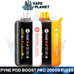 Pyne Pod Boost Pro 20000 puffs disposable vape device with smart LED display in UAE.
