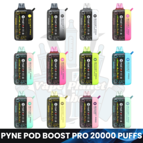 Pyne Pod Boost Pro 20000 puffs disposable vape device with smart LED display in UAE.