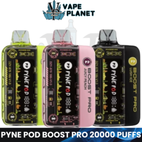 Pyne Pod Boost Pro 20000 puffs disposable vape device with smart LED display in UAE.