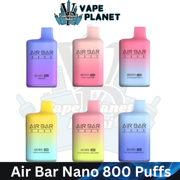 Air Bar Nano 800 puffs 0mg nicotine free disposable vape in UAE